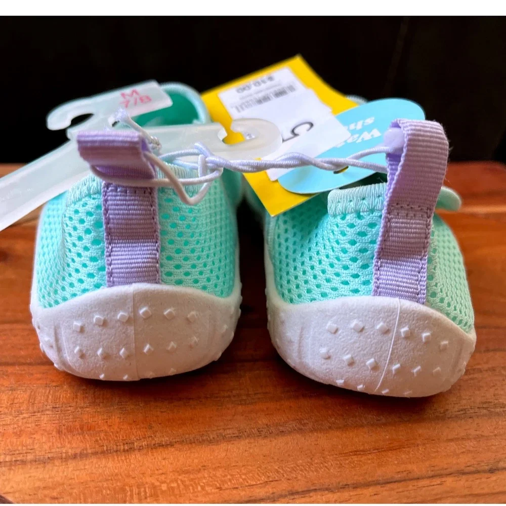 Toddler Kids Sun Squad Aqua‎ Water Shoes M 7/8 Teal Purple Hook and Loop